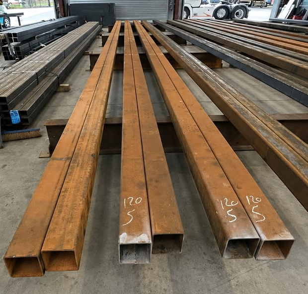 Barres métalliques avant nettoyage
